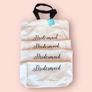 Classic, ‘Bridesmaid’  Canvas Tote bundle (4). NWT